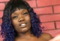 Ebony Slut Loves White Cock In Her Throat