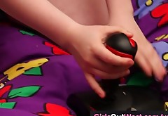 Frisky amateur gamer girl toys her hairy pussy till orgasm