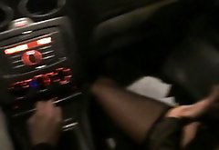 Marga the milf fingers her pussy in the car