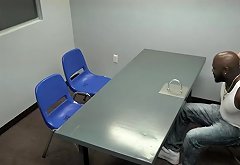 RANDY cops sucking BIG BLACK COCK inside INTERROGATION room