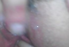 Watch my hot white cum drip all over my pretty pink pussy!