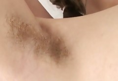 Couple of beautiful svelte lesbians lick each other's super hairy pussies