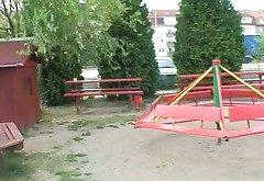 Sex greedy teens fuck hard in a tiny house on the playground