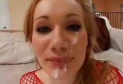 Two horny black neighbors drill trashy looming white chick and jizz on her face