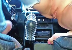 Horny Babe Get It On With Herself in a Car No Audio