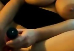 Busty Chick Using Her Adult Toy