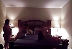 BBW and BHM couples share a bed