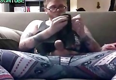 21yo chubby jerks his dong on webcam