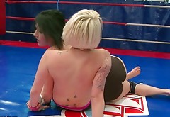 Paige Fox fighting in the ring with some hussy chick