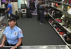 Sexy Police babe  rides cock