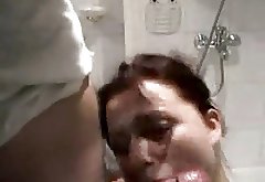 Horny Cheating Wife sucking her Young Lover in the shower