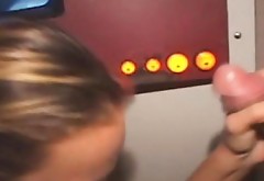 Amateur Blonde Sucking Dick And Facial Through Glory Hole