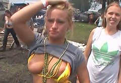 These horny babes love to party and they love being slutty in public