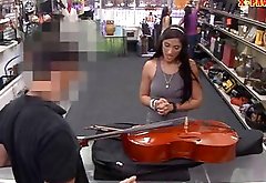 Babe pawns her Cello and fucked for cash