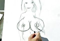 CFNM lingerie milfs in art class threesome