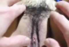 Shaving a hairy teen pussy before sex