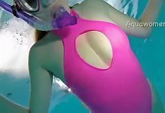 Snorkel in Pink Swimsuit