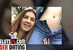 Lesbian Licking Pussy on Public