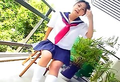 Chubby Japanese teen Ai Nagase participate in erotic photoshoot
