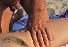 Dirty Wife Strokes Random Dicks on a Nudist Beach