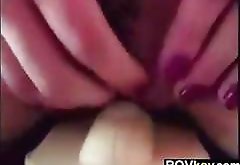 Hairy Chick Riding On The Sybian POV