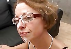 MILF with glasses gets fucked hard