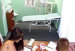 Doctor eats and fucks sexy nurse in a hospital