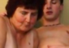 Fat Granny getting her hairy pussy fucked
