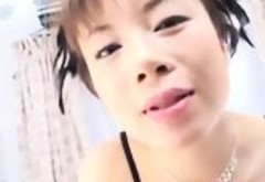 Japanese AV Model has cum in mouth after is nailed by sucked cock