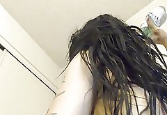 Black Freak Gags Spits Up All Over her Huge Tits