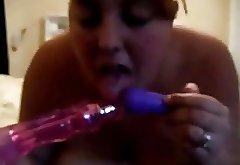 Fat BBW with big Tits masturbating her Wet Squirting Pussy