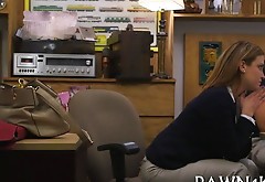 Business woman gets offered pawn shop cash for her pussy