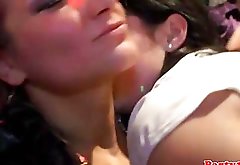 Dicksucking party slut pleases two cocks