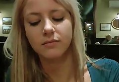 Blonde girl sex in public restroom