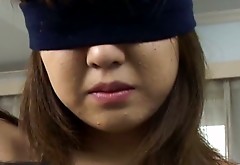 Blindfolded Asian chick Wakana Sakai gets ready for a fuck