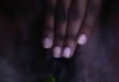 Black Slut Plays With Her Pussy Close Up