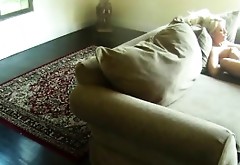 Cheating Blonde Eaten Out On Hidden Camera In Livingroom