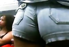 Great Booty In Short Shorts Close Up