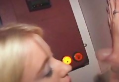 Blonde Smoking Dick And Cigarettes At A Glory Hole
