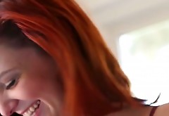 Super hot red head gives steamy blowjob on POV camera