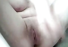 Horny Fat Chubby GF playing with her Pussy in the Tub
