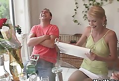 Naughty GF have fun with his parents