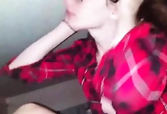 Teen with glasses POV dicksucking and swallow