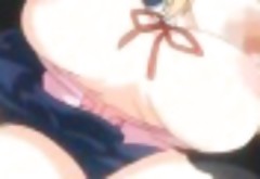 Hentai girl wearing but an apron seduces cute guy