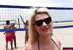 Hot besties twerking their hot asses by the beach and orgy