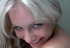 Shaved cunt of a blonde amateur fucked