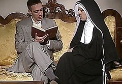 Shy Nun gets her ass fucked and face spermed
